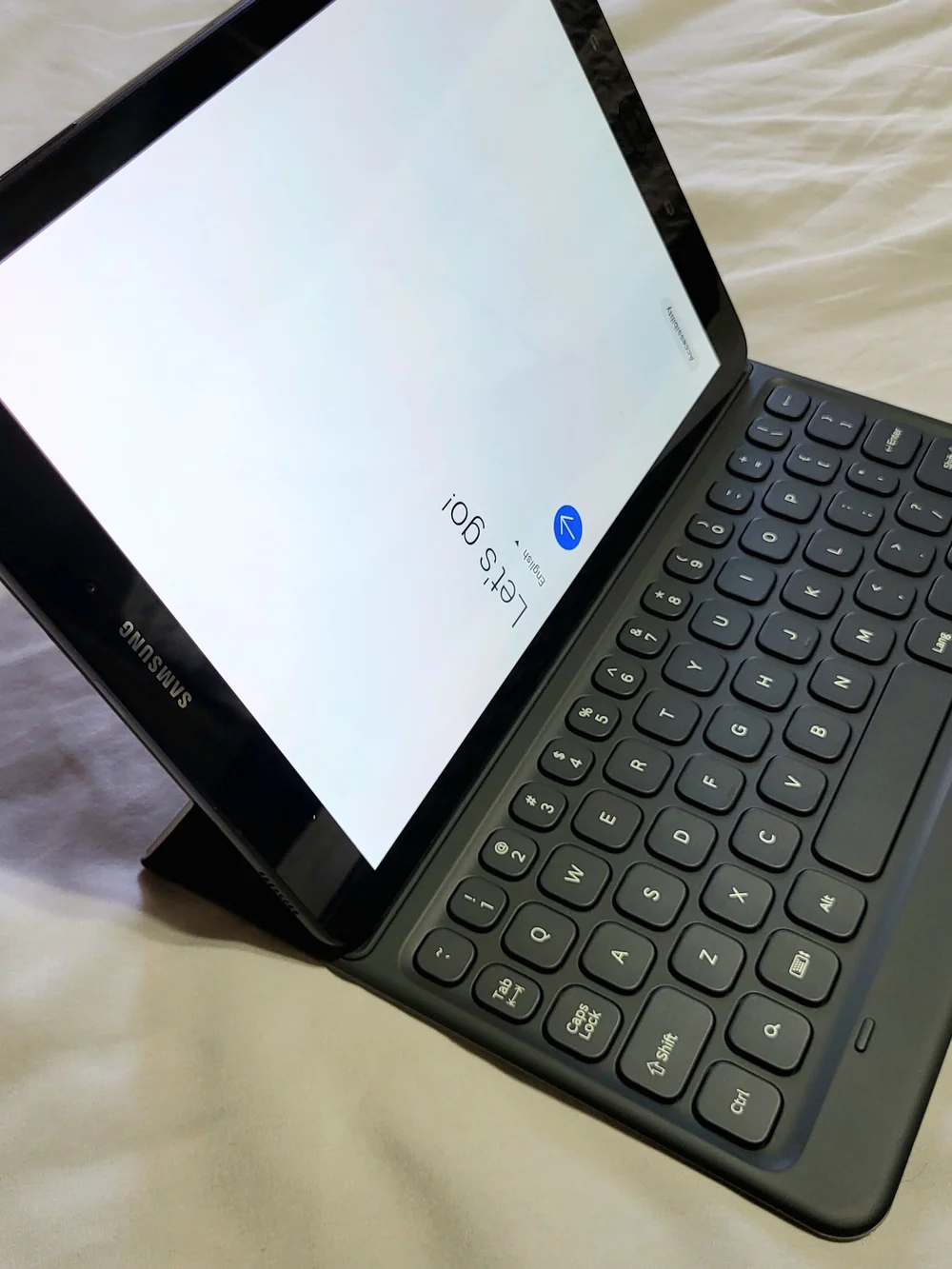 Samsung Galaxy Tab S3 with Grey Keyboard Cover